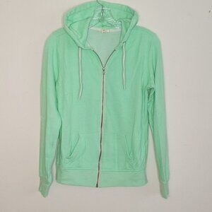 Zine Mint Green Full Zipper Hoodie Sweatshirt